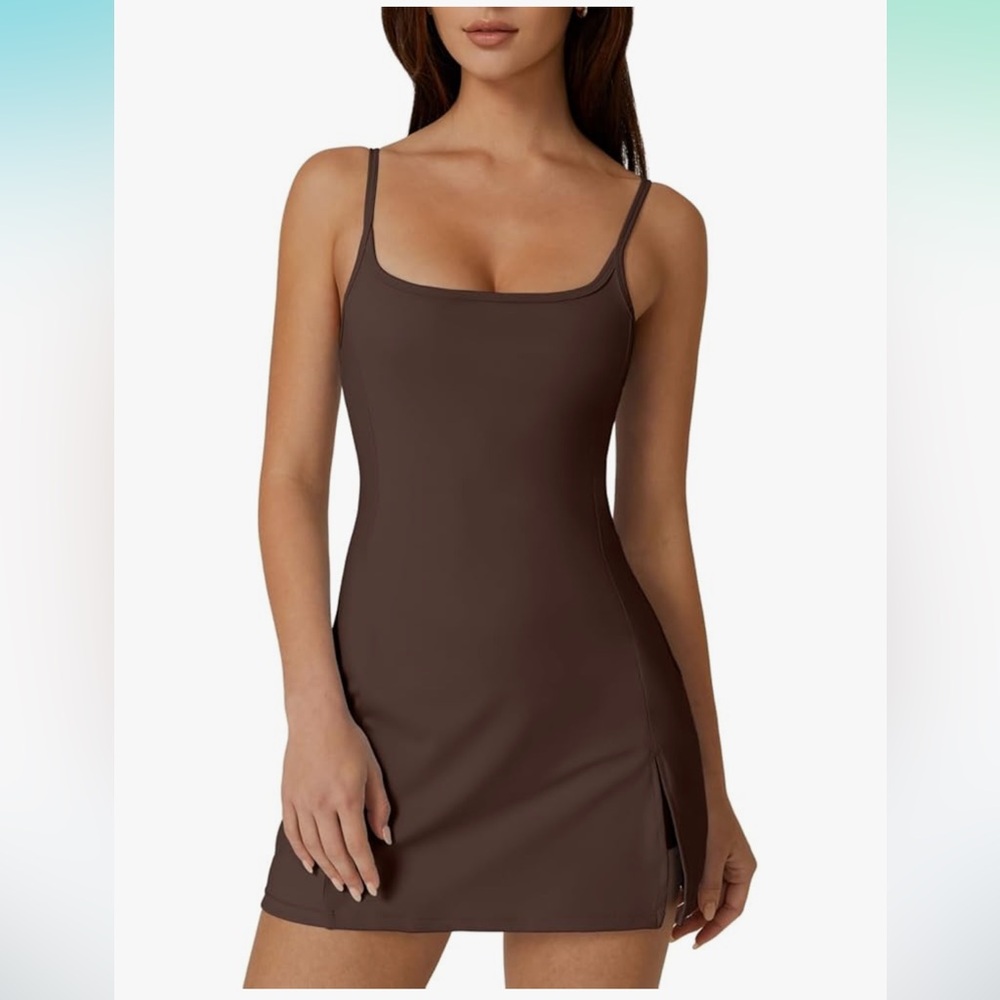Women’s Brown Athletic Dress with built in shorts